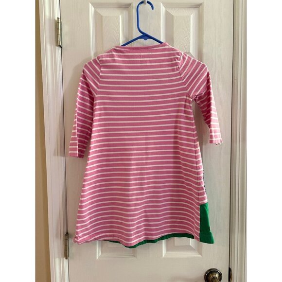 Mini Boden Girls Dress Pink Striped Hedgehogs - Picture 2 of 4
